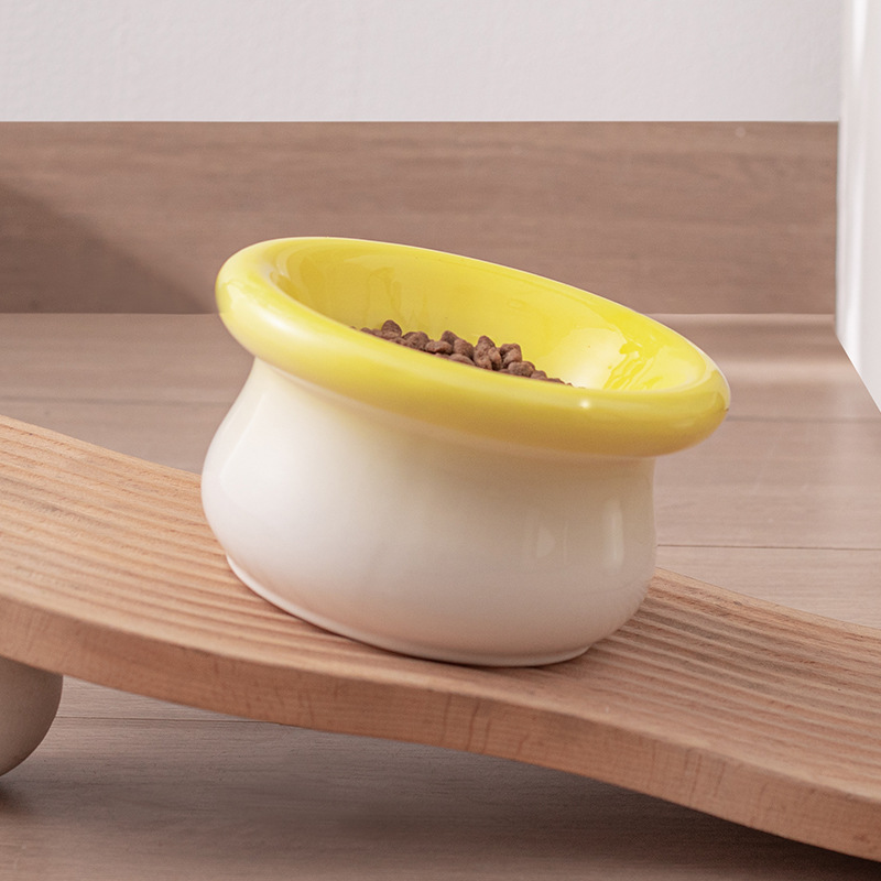 High-foot ceramic bowl for dogs and cats
