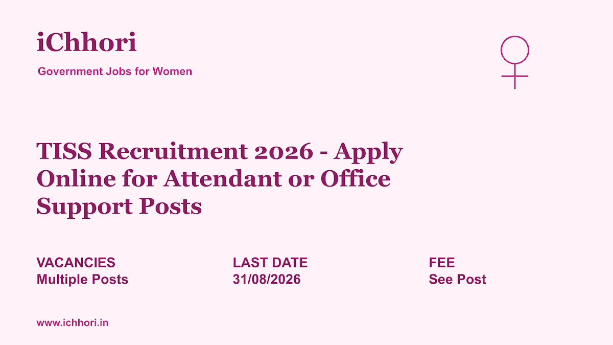 TISS Recruitment 2026 - Apply Online for Attendant or Office Support Posts - iChhori