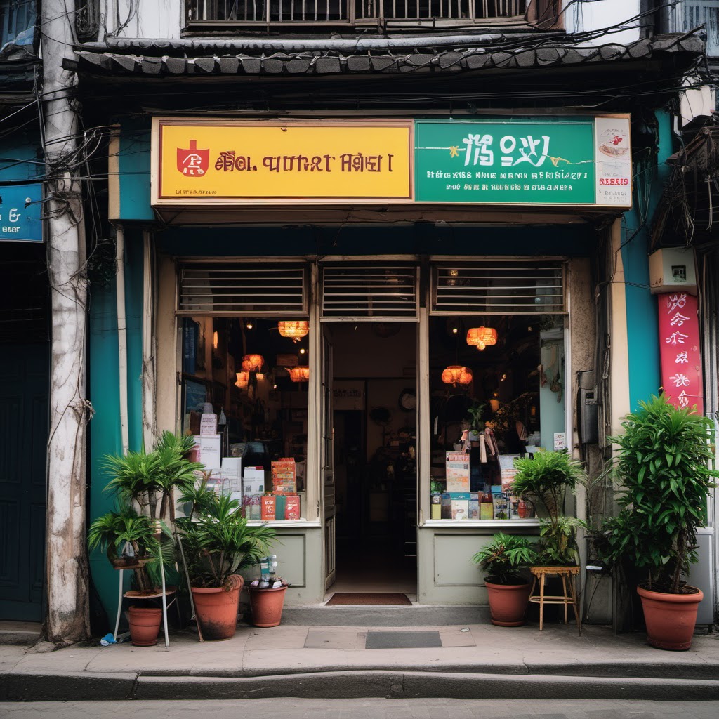 Hình minh họa: Khung cảnh cửa hàng và quy trình kinh doanh