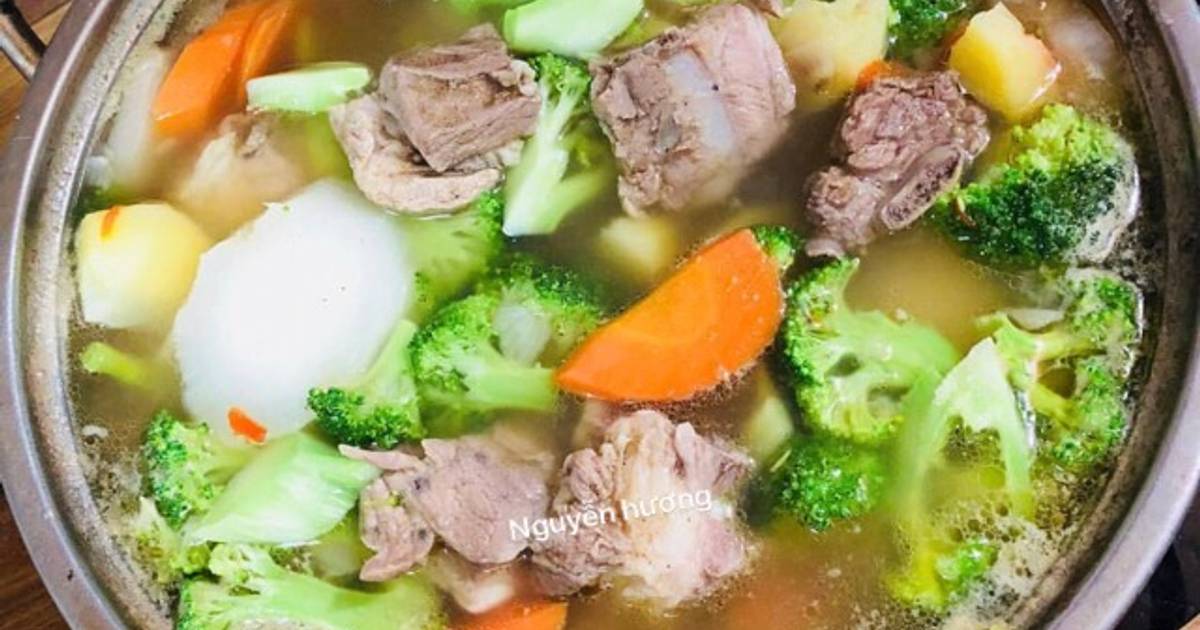 Sườn non nấu rau củ