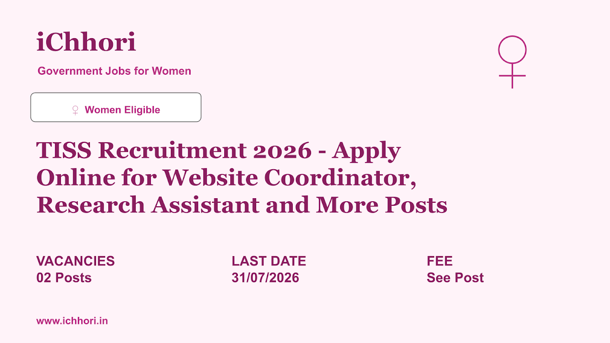 TISS Recruitment 2026 - Apply Online for Website Coordinator, Research Assistant and More Posts - iChhori