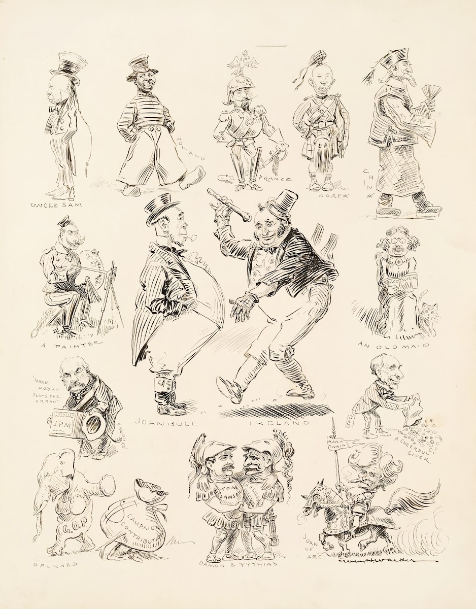 Several portraits of American and world leader figures 1906