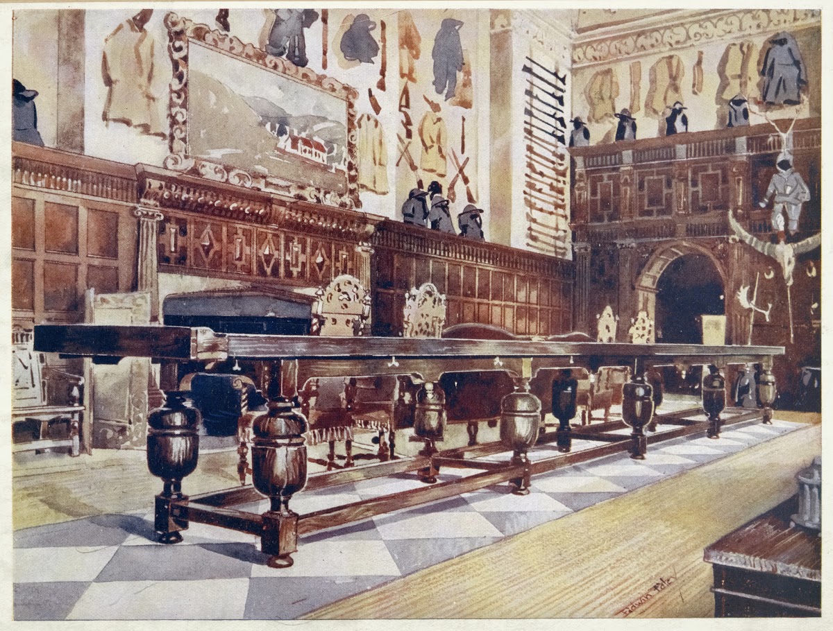 Shovelboard table in the Hall of Littlecote 1910   1911