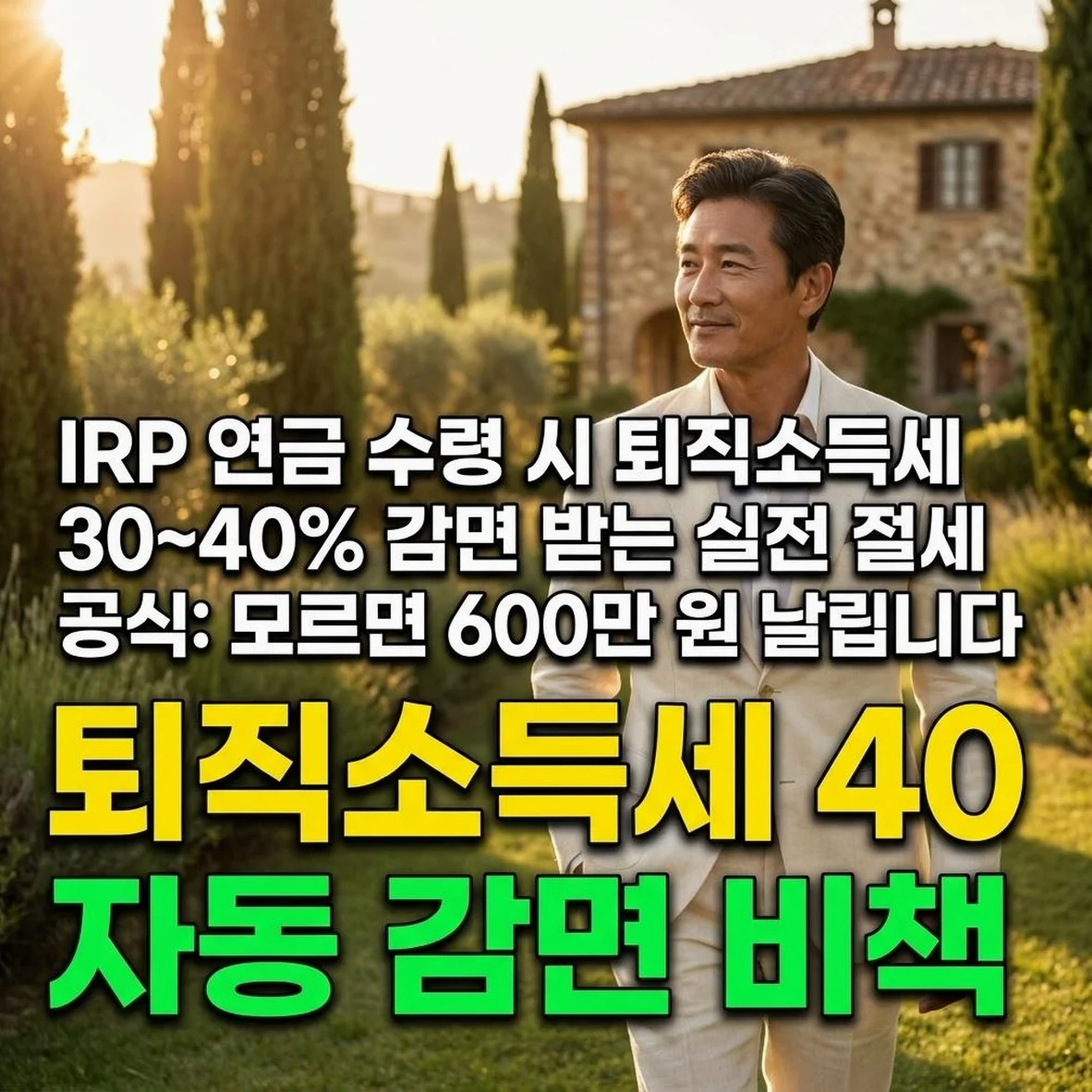 IRP 퇴직소득세 40% 절세 공식