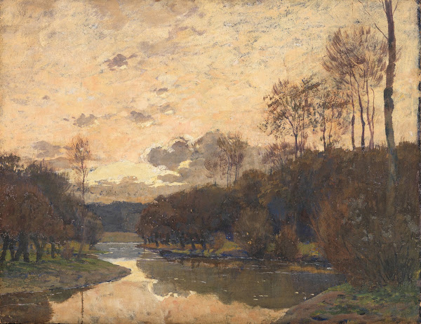 Frühlingslandschaft in Abendstimmung