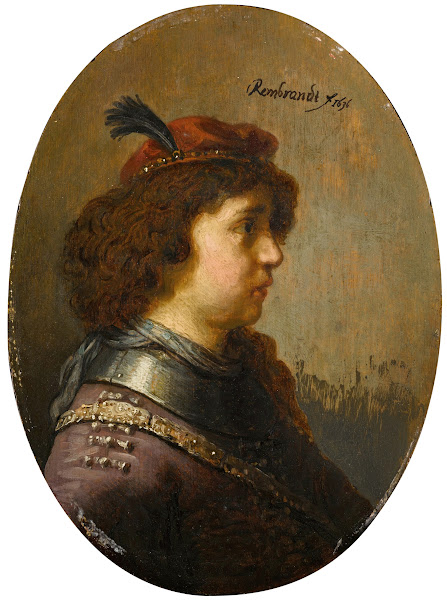 Portrait of a young man in armour and a red feathered cap 1636