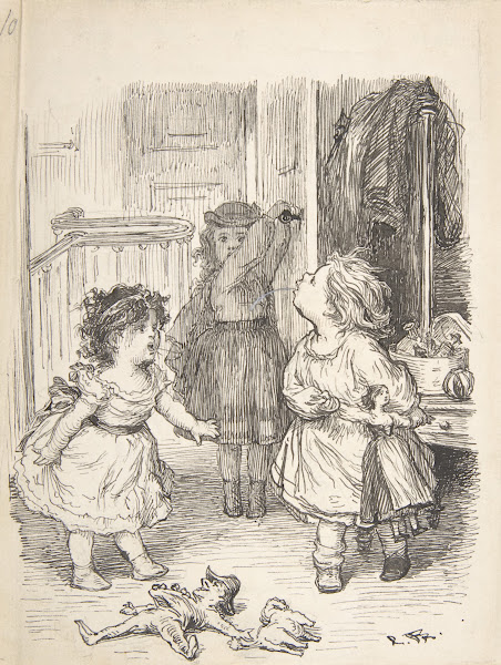 Three Little Girls in a Room Arguing and Spitting 18351903