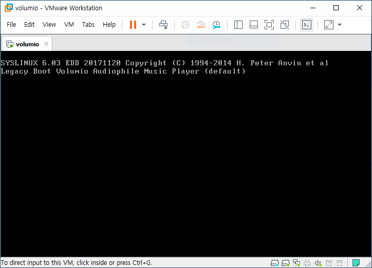 Volumio booting inside VMware