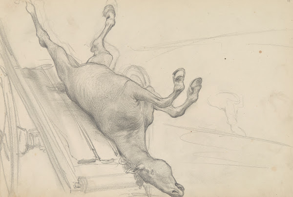 szkic padłego konia do obrazu Pogrzeb wodza Rusów 1883 1884
