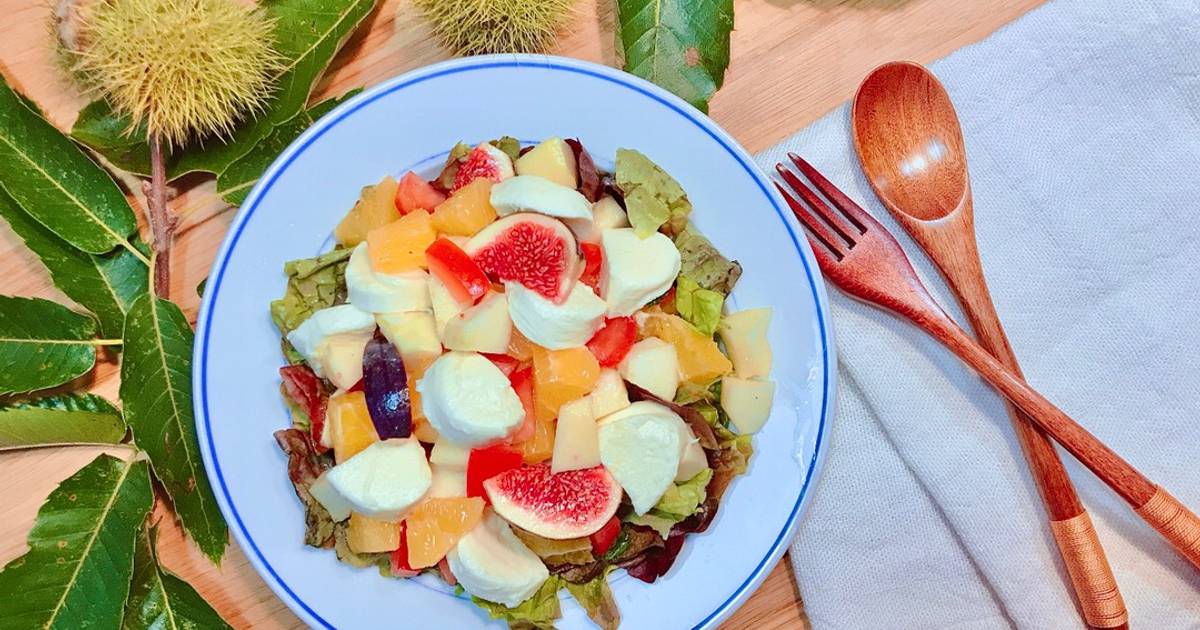 💚 Salad Trái Cây Phô Mai Mozzarella Tươi - Sốt Mù Tạt Mật Ong