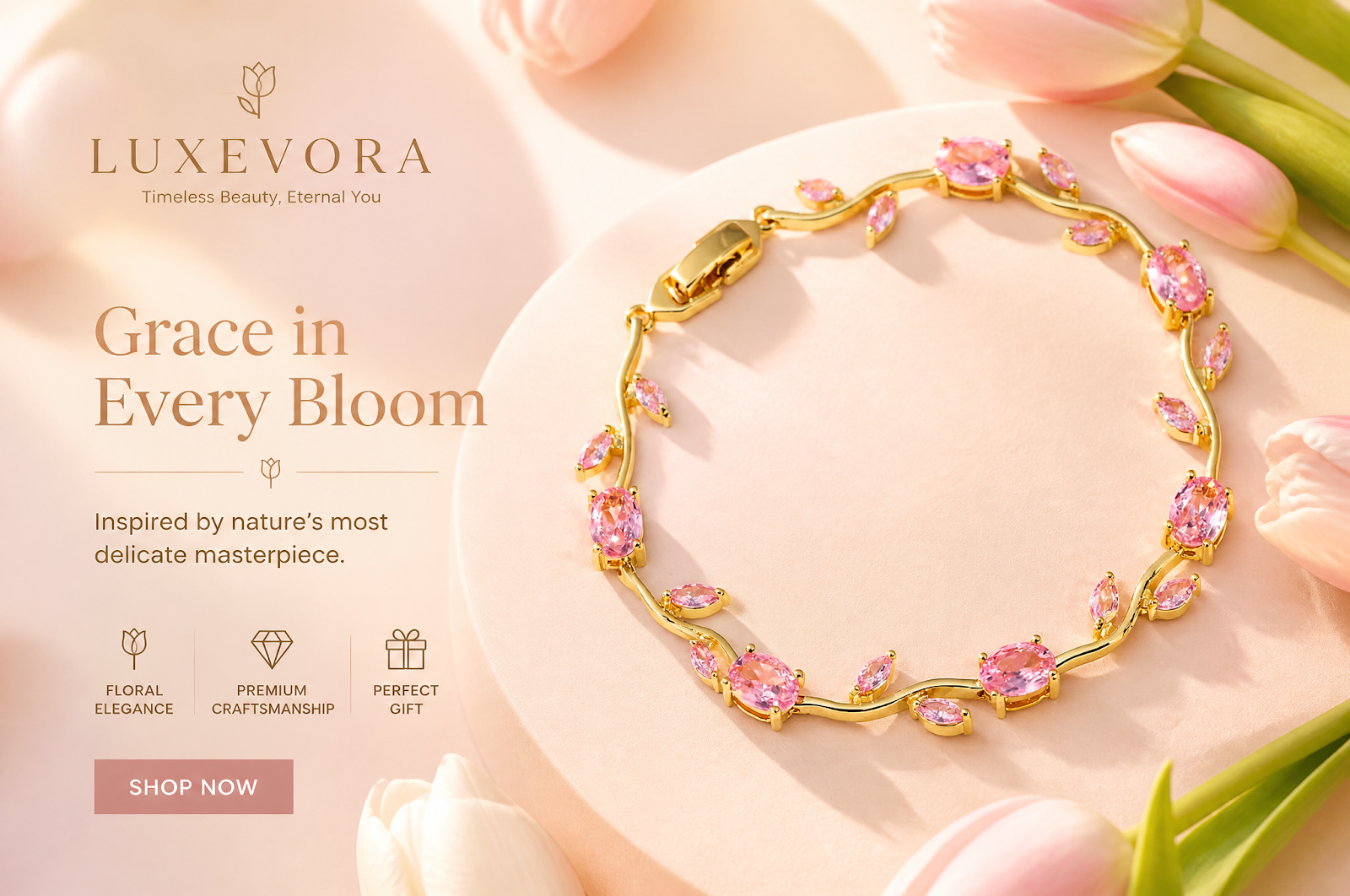 Pulsera de tulipán de lujo Anuncio Delicada