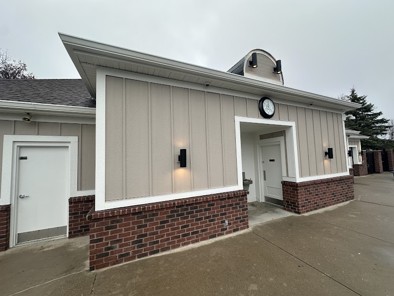 Springmill Village Pool House, finished board and batten exterior