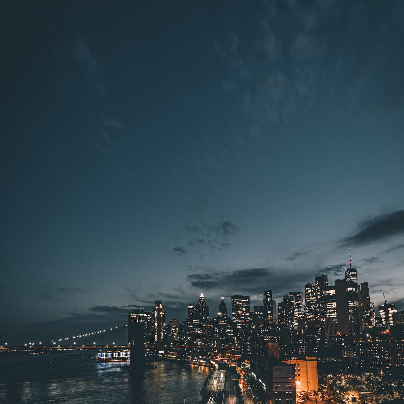 Download Night, City, Cloud, Water, Building 5K iPhone