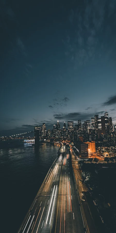 Night, City, Cloud, Water, Building 5K iPhone Phone Wallpaper