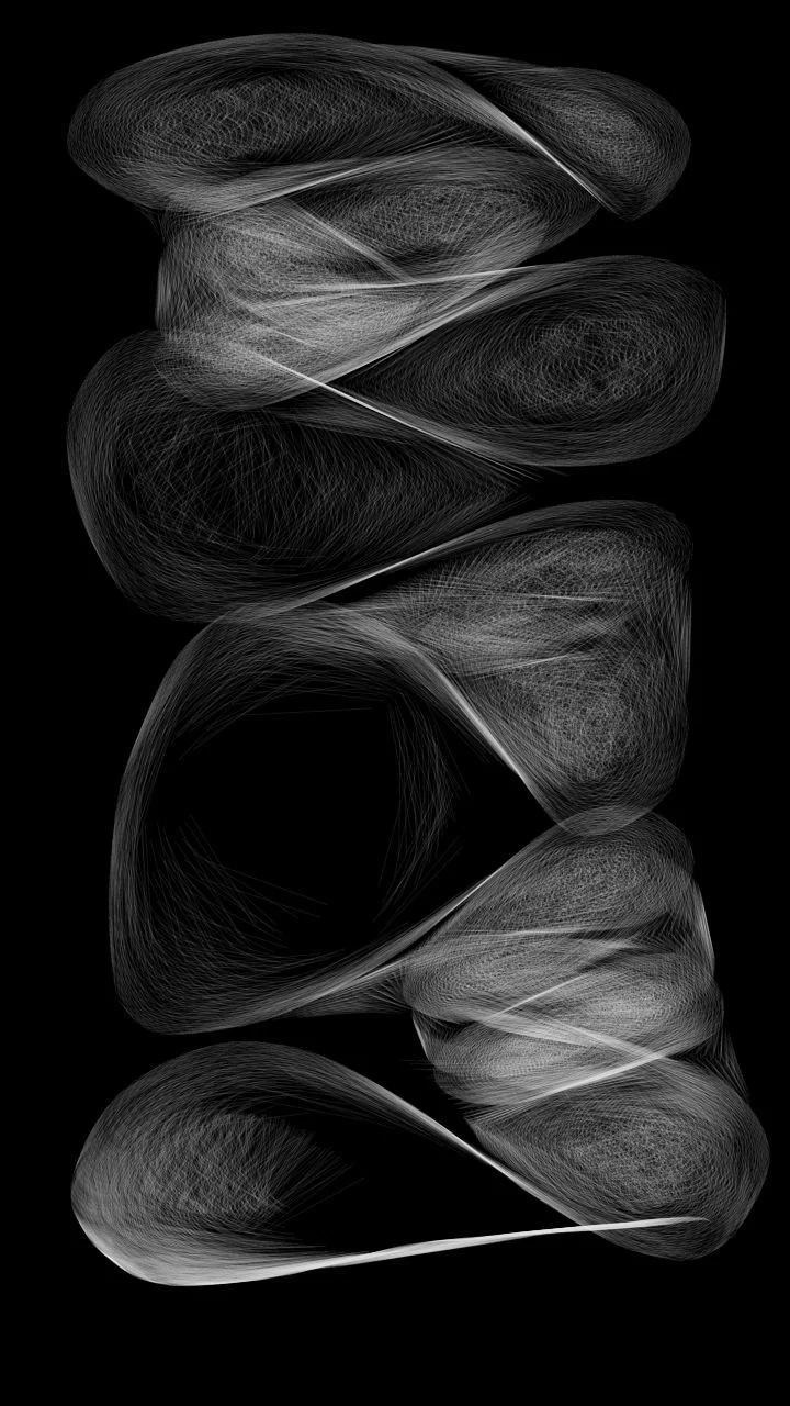 Abstract White Line Swirls - Monochrome Line Art iPhone Wallpaper (720x1280)
