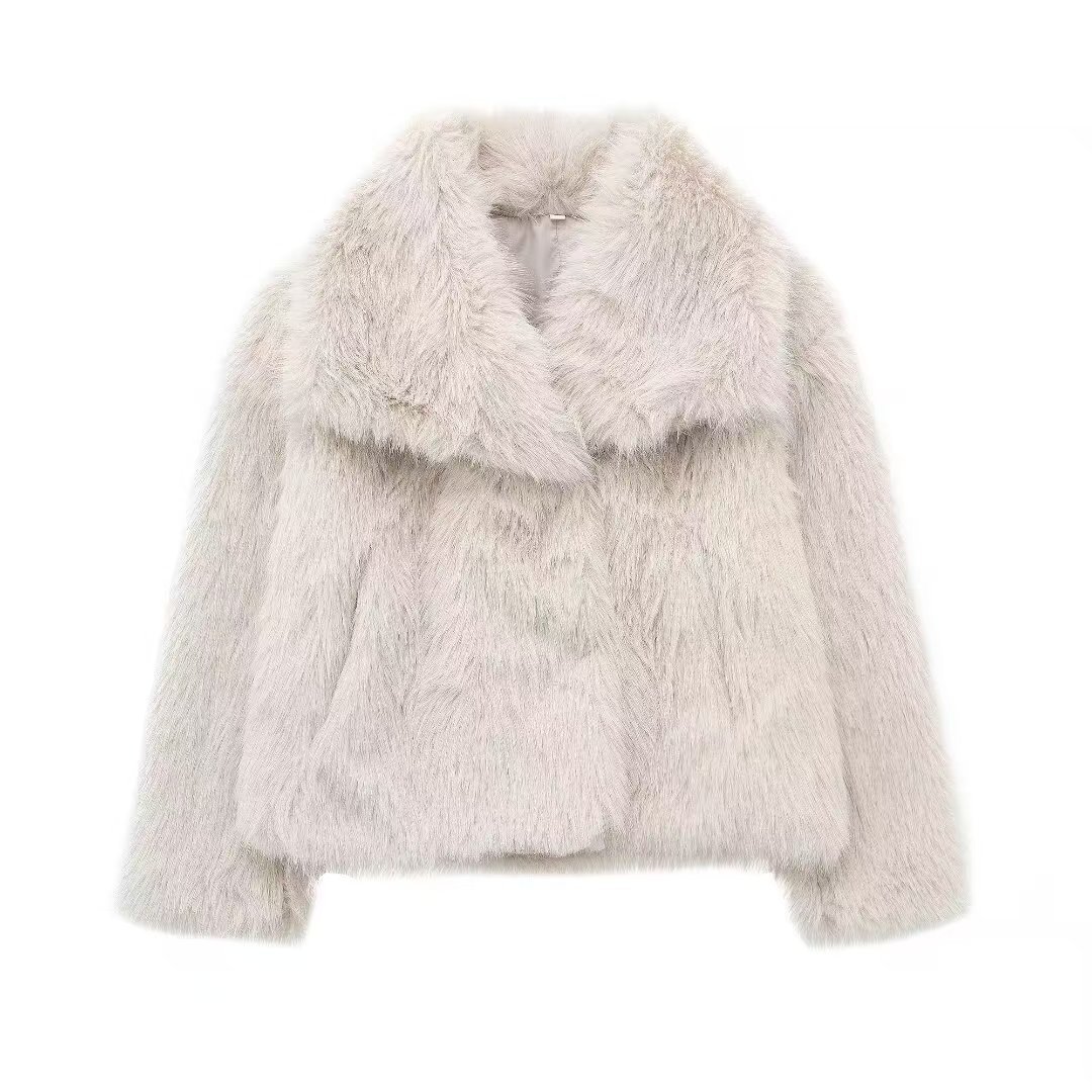 Women's Winter Coat, Faux Fur, Large Lapel