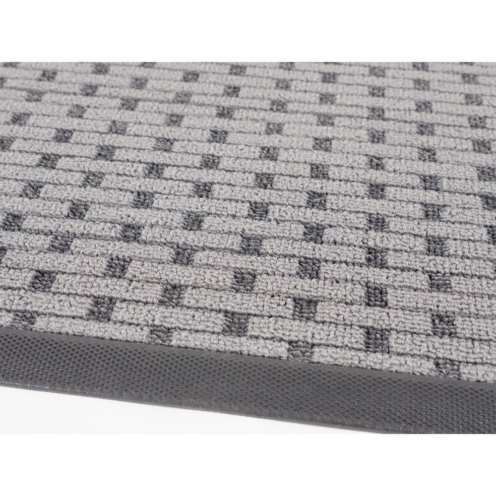 Tapete para entrada de PET KAF Home™ diseño de ladrillo color gris