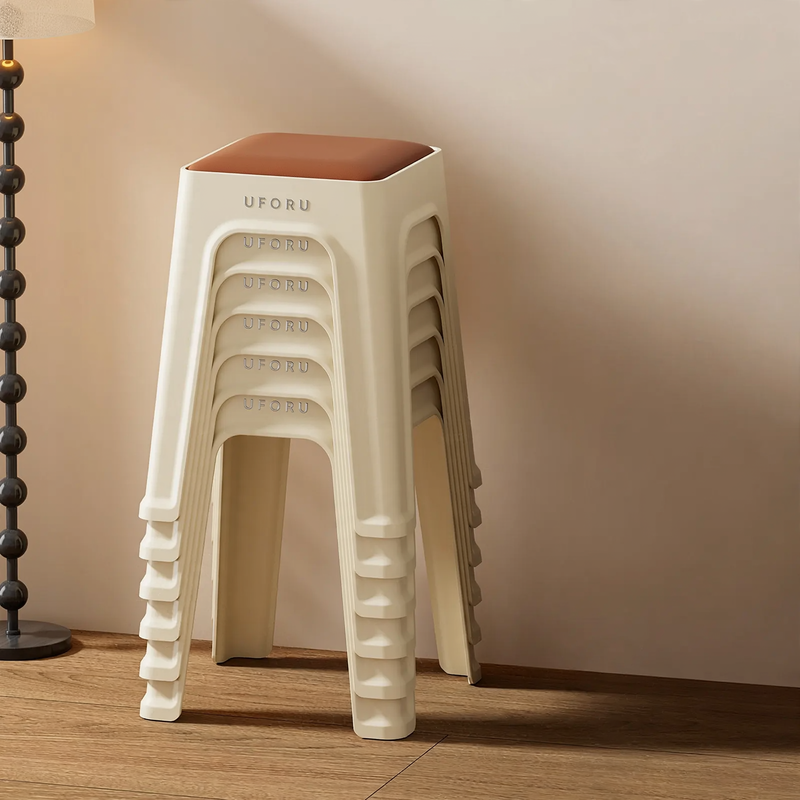 Plastic stool with cushioning, stackable, DA1408