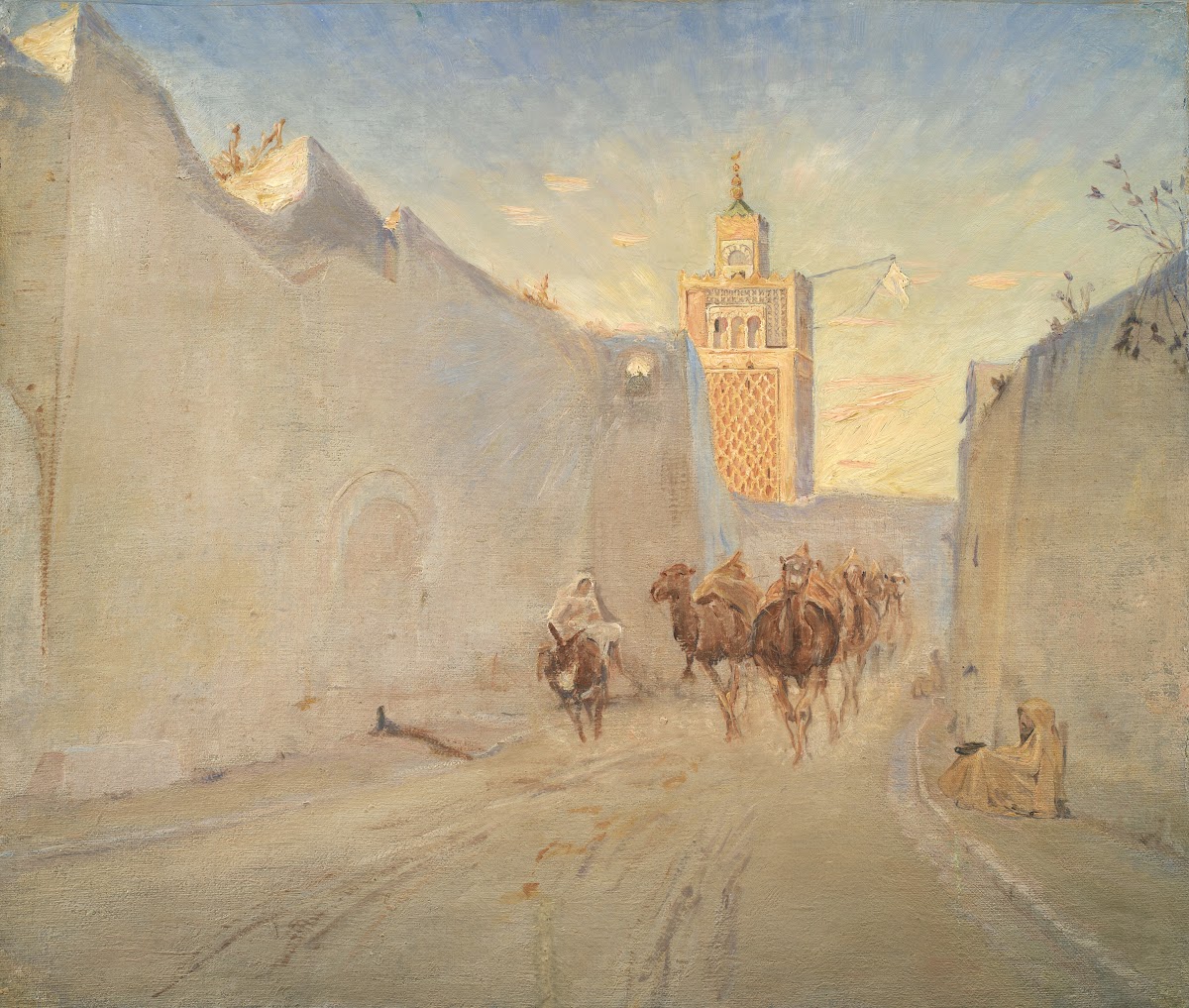 Camels in a Street in Tunisia 1882