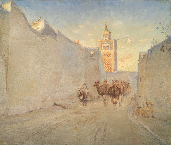 Camels in a Street in Tunisia 1882