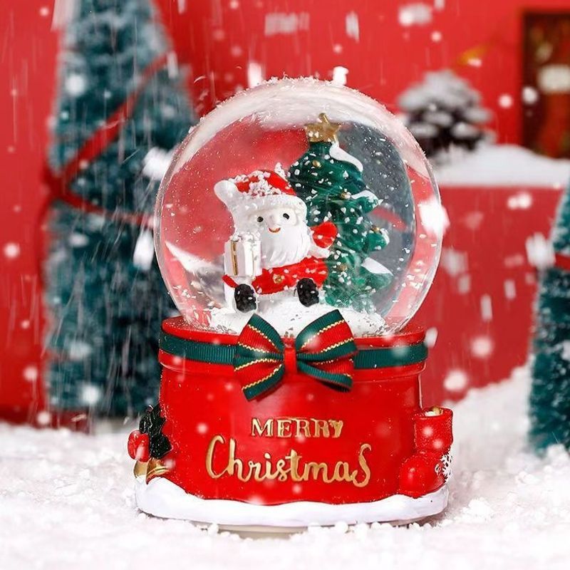 Weihnachtliche Schneekugel mit Musik und Licht