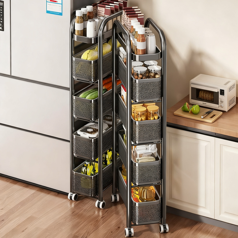 Slim drawer organizer for kitchen and bathroom