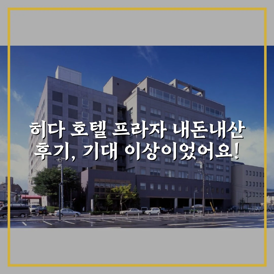 히다 호텔 프라자 내돈내산 후기, 기대 이상이었어요!