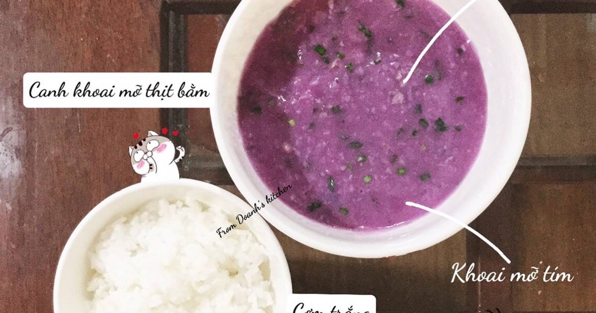 Cơm 1 người - Canh khoai mỡ thịt bằm