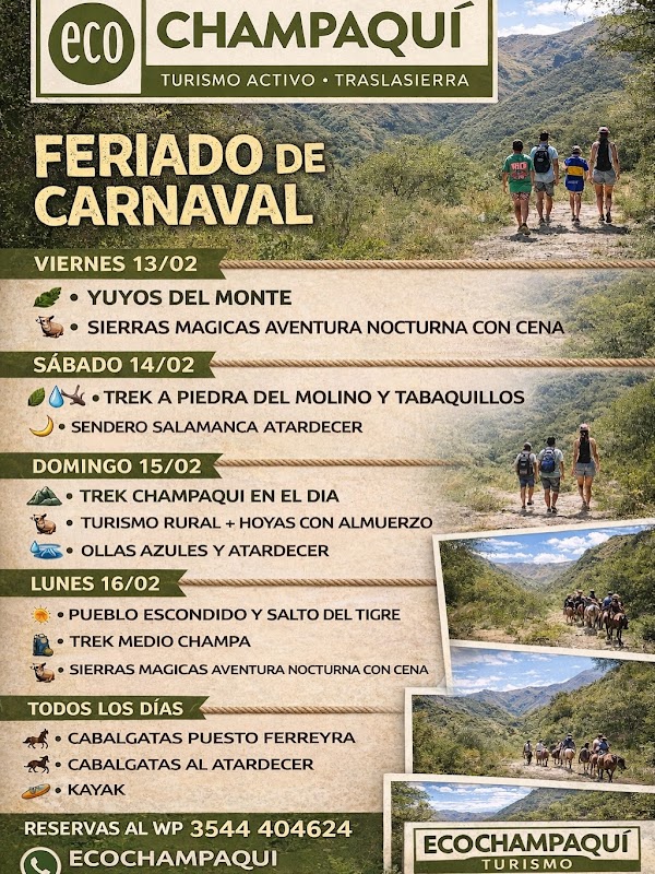 Feriado de Carnaval en Ecochampaqui