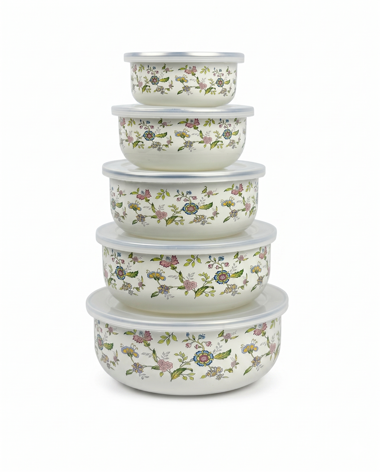 Recipiente En Peltre Con Tapa Plastica X 5Pcs 10/12/14/16/18Cm -240/440/740/1000/1500Ml — imagen 1