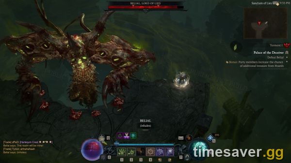 Diablo 4 Belial, Lord of Lies boss fight in the Palace of the Deceiver — Exalted Lair Boss with the highest Mythic Unique drop rate (Blizzard Entertainment)