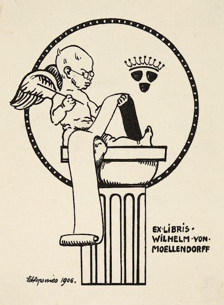 Bookplate of Wilhelm von Moellendorff 1906
