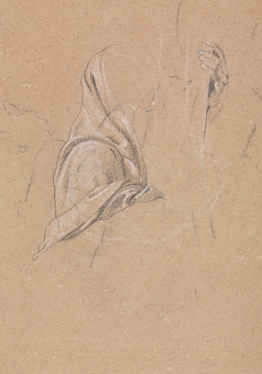Drapery study with left hand 1760