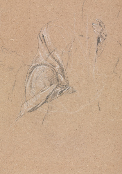 Drapery study with left hand 1760