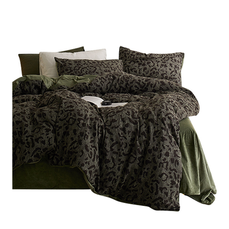 Milchfaser-Fleece Bettwäsche-Set, geometrisches Design
