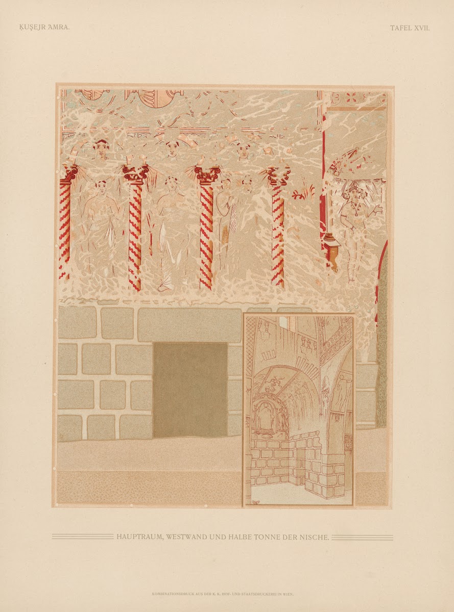 Ḳuṣejr ʻAmra mit einer Karte von Arabia Petraea Pl17 1907