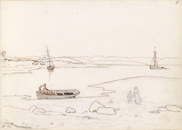 Landskap med båter og mennesker 1877