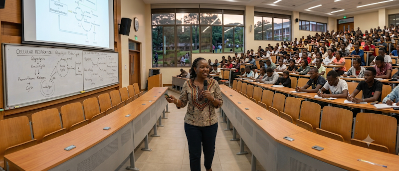 A lecturer teaching an undergraduate class
