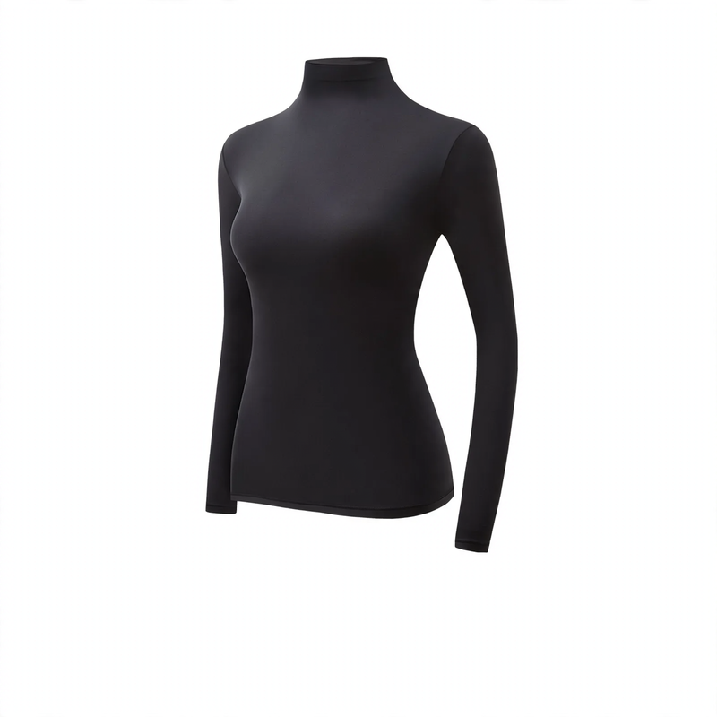 Women's thermal underwear set with standing collar, elastic