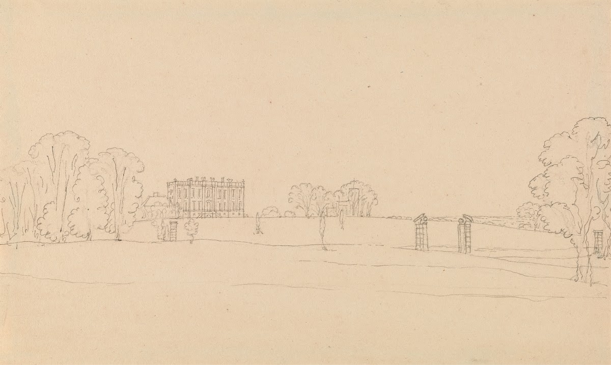 Distant View of Easton Neston Northants