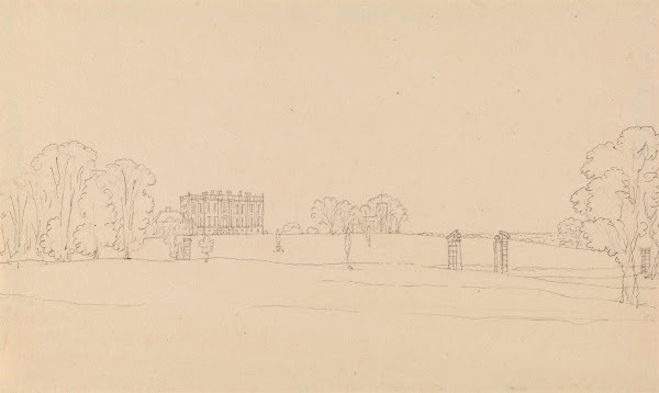 Distant View of Easton Neston Northants