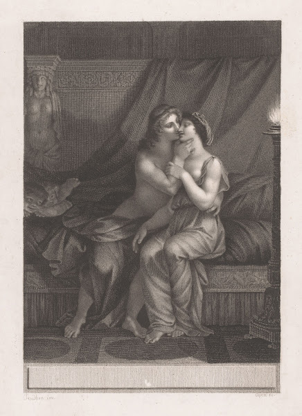 Couple in love sitting on bed 1797