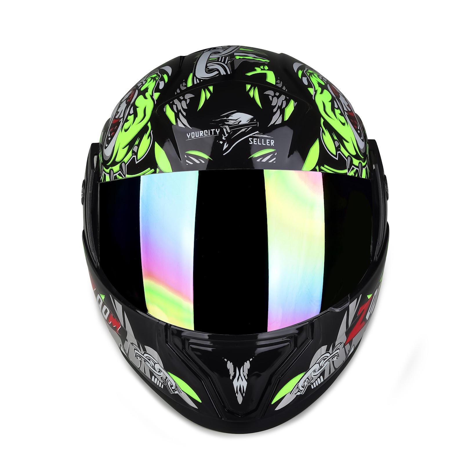 Side profile of the helmet showing aerodynamic shape