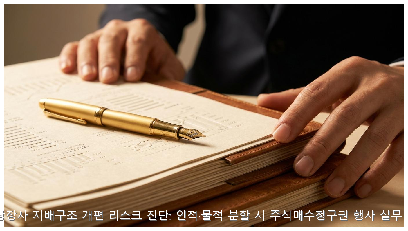 국내 상장사 지배구조 개편 리스크 진단: 인적·물적 분할 시 주식매수청구권 행사 실무 가이드 핵심 안내 및 분석 인포그래픽 (6)