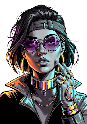 Neon Cyberpunk Street Goddess