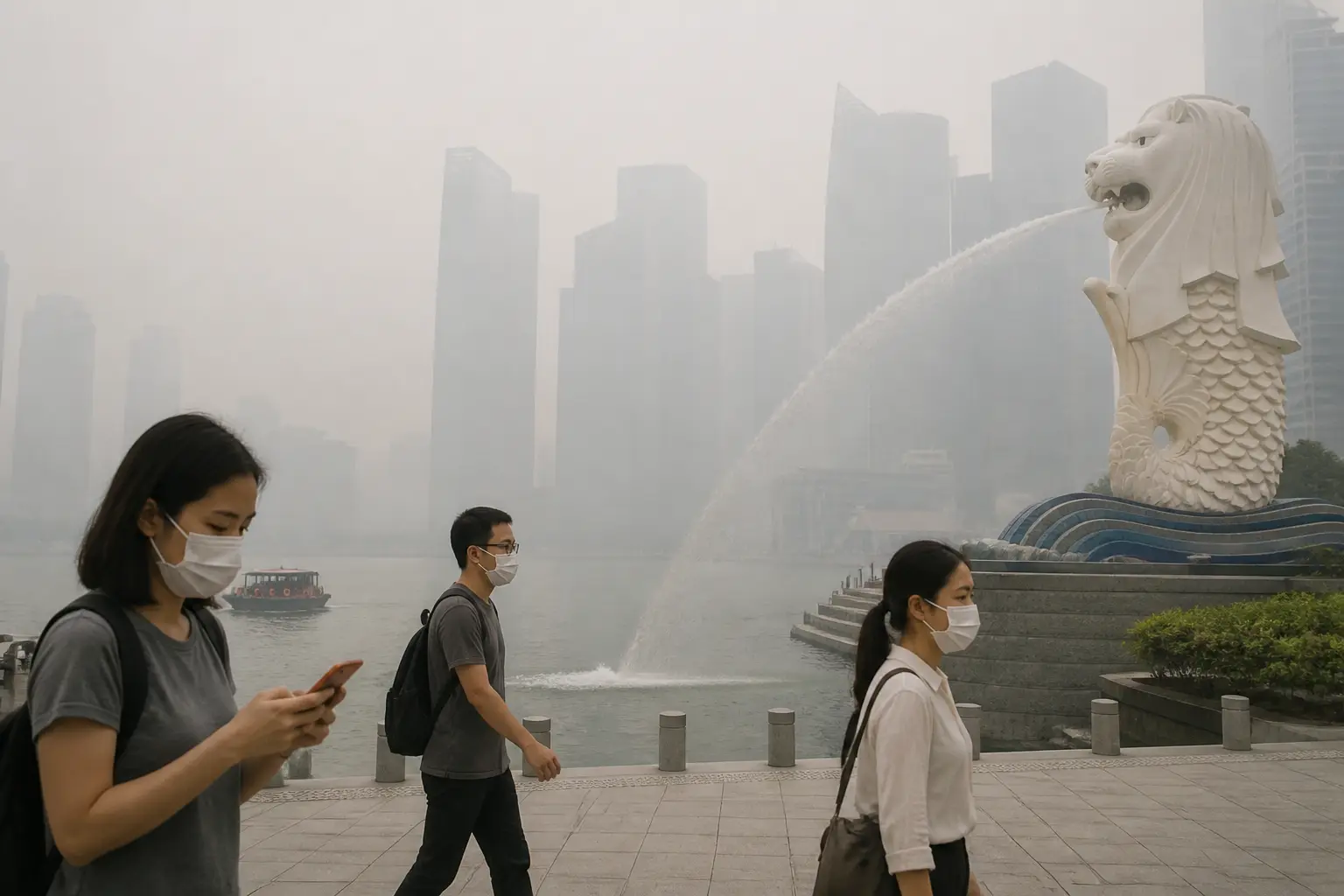 Editorial image for Singapore air quality remains mostly unhealthy as haze persists