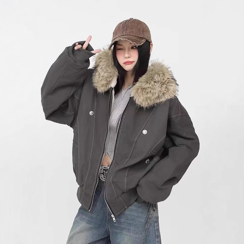Unisex-Winterjacke mit Kapuze, gefüttert