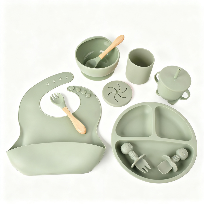 Kindergeschirr-Set aus Silikon, 6-teilig