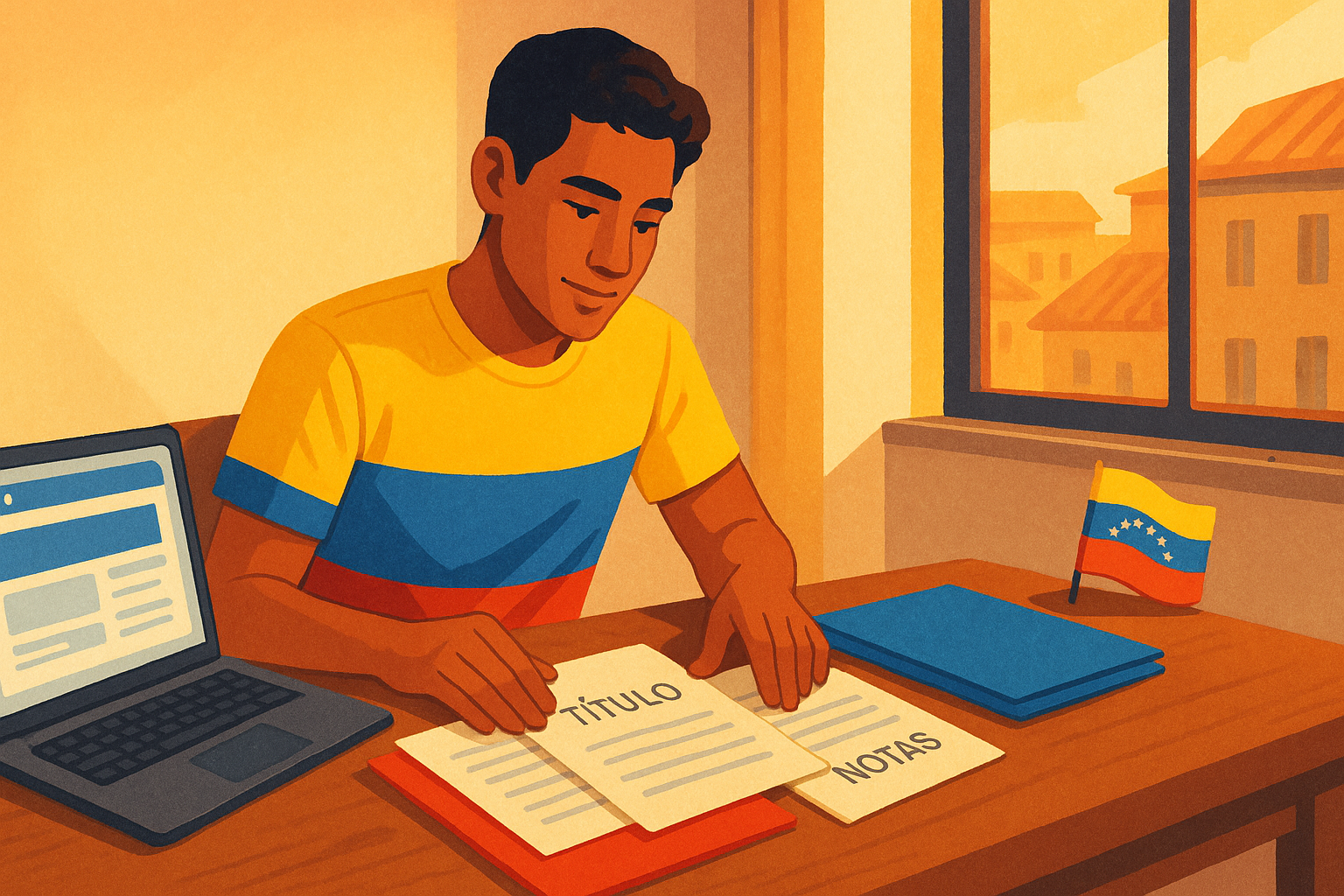 venezolano preparando documentos para homologar título universitario en España