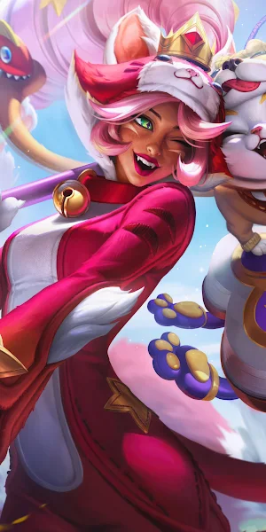 LOL League of Legends Magic Cat Yumi Yuumi Doghead Cat Wild Huntress Nedley Nidalee Meow Mighty 4K HD Wallpaper Background